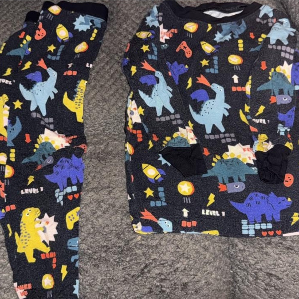 Little sleepies Colorful Dinosaur Print Pajama Set